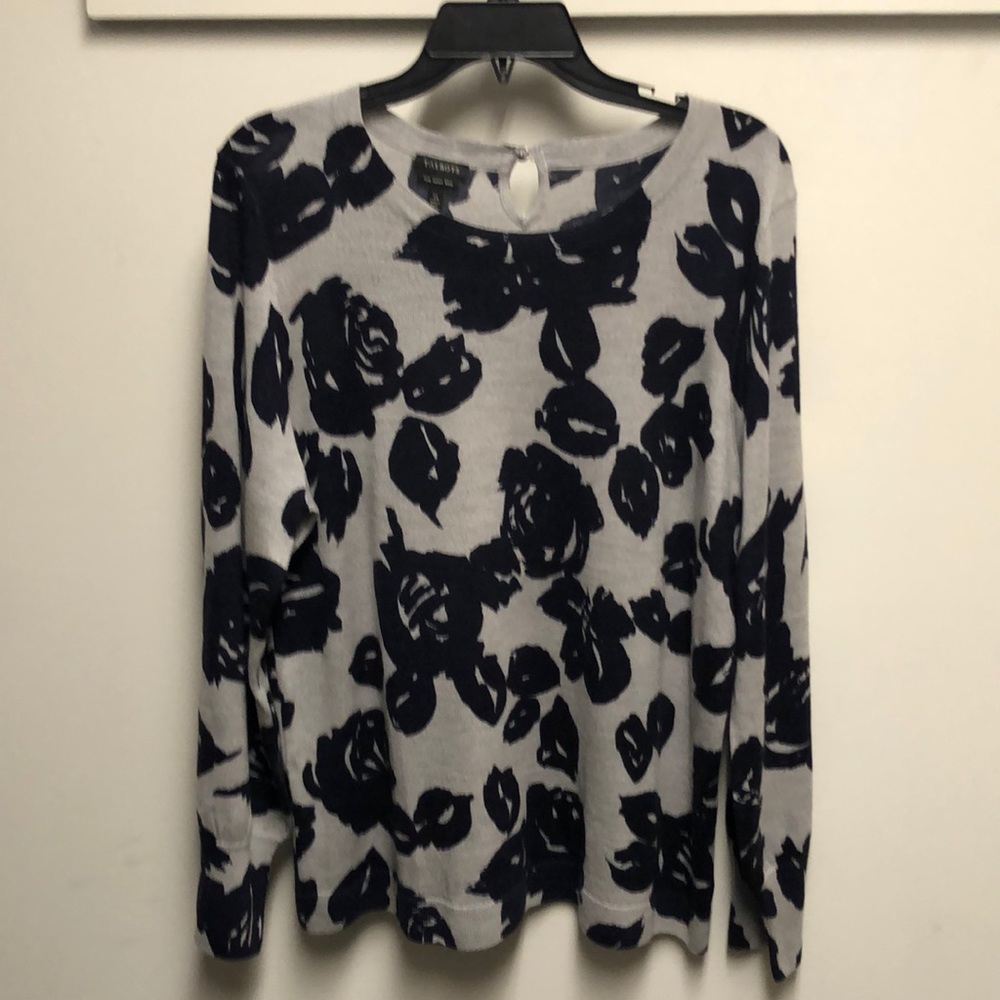 Talbots light weight floral sweater